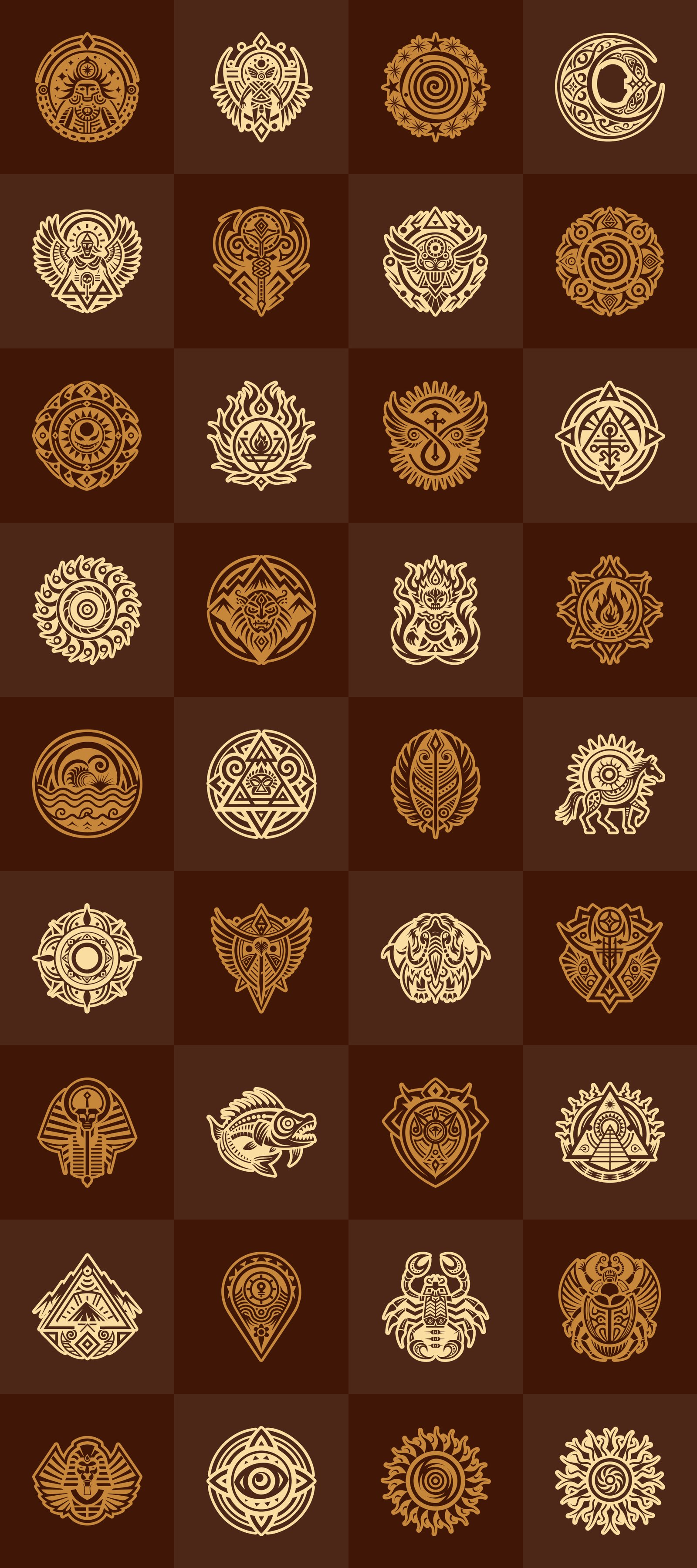 Hieroglyphics and Cave Art Symbols