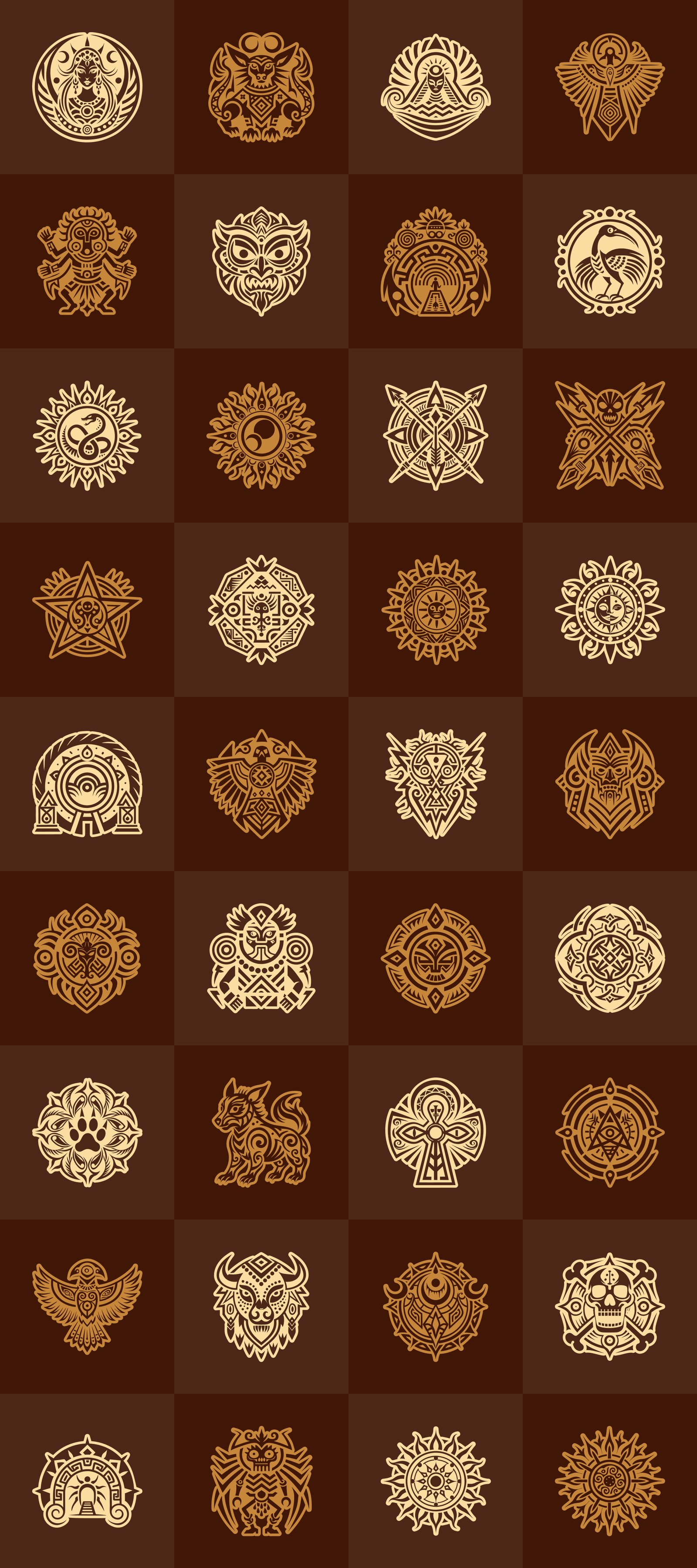 Hieroglyphics and Cave Art Symbols