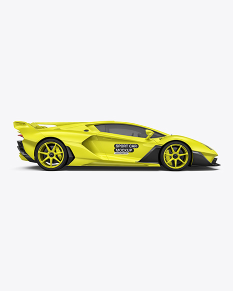 Sport Car Mockup - Side View - Vehicle wrap mockup