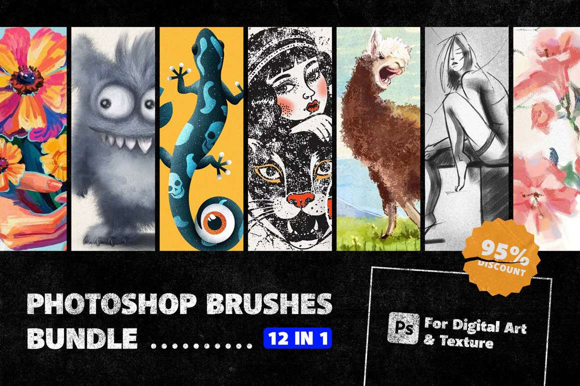 12-in-1 Photoshop Brushes Bundle