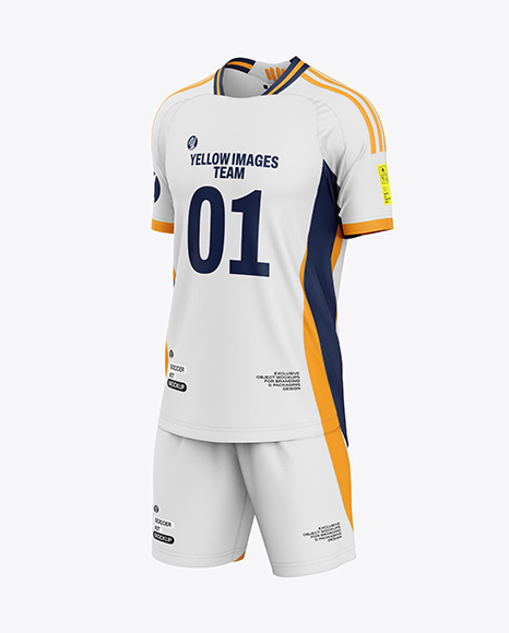 Soccer Kit Mockup - Half Side View