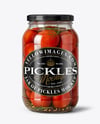 Clear Glass Jar with Pickled Tomatoes Mockup