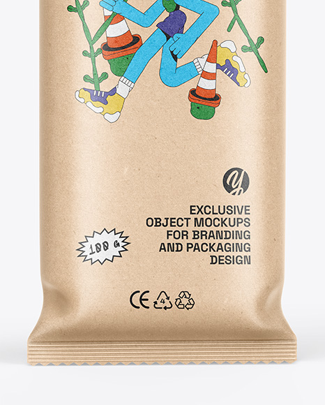 Kraft Flow Pack W/ Ice Cream Mockup