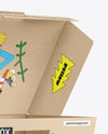Opened Kraft Paper Food Box Mockup