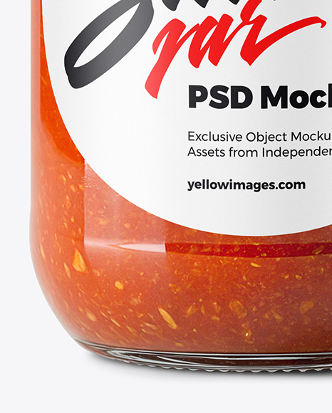 Glass Jar with Pizza Sauce Mockup