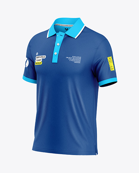 Men's Polo Shirt Mockup - Half Side View