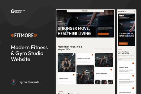 FitMore – Modern Fitness & Gym Studio Website Template