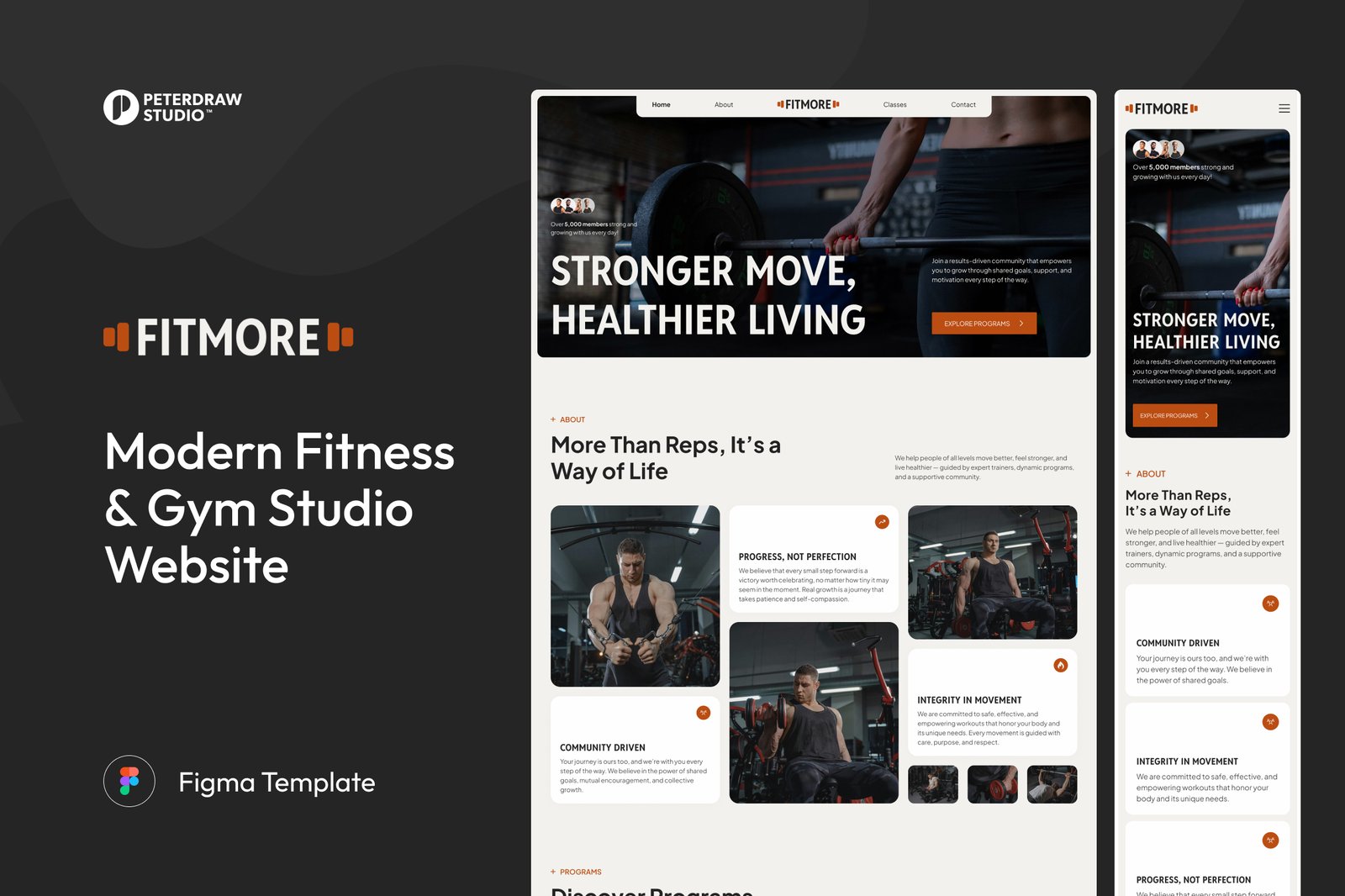 FitMore – Modern Fitness &amp; Gym Studio Website Template