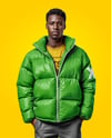Black Man Wearing Puffer Jacket and Pants Mockup