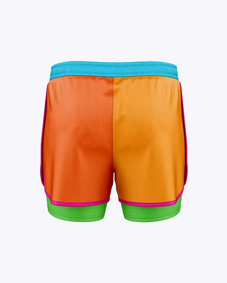 Men's Double-Layer Shorts Mockup - Back View