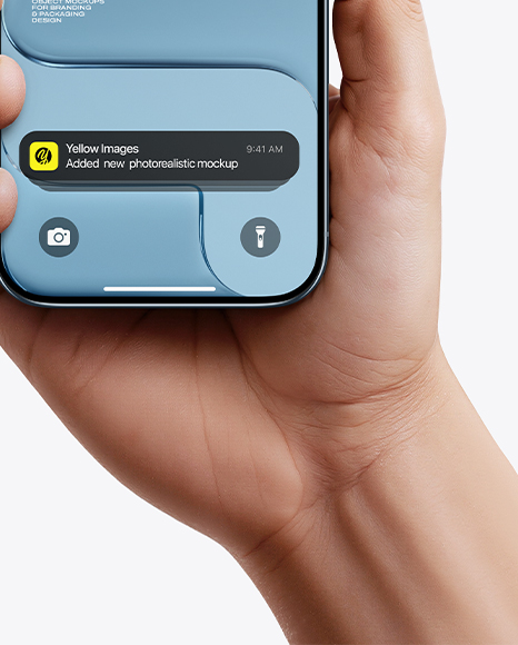iPhone 17 Air Sky Blue in a Hand Mockup