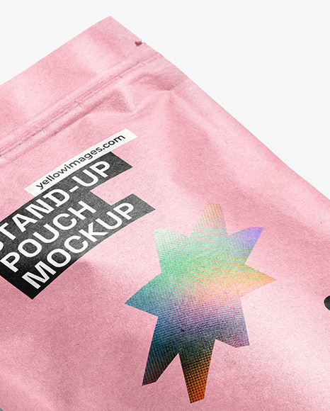 Kraft Paper Stand Up Pouch Mockup