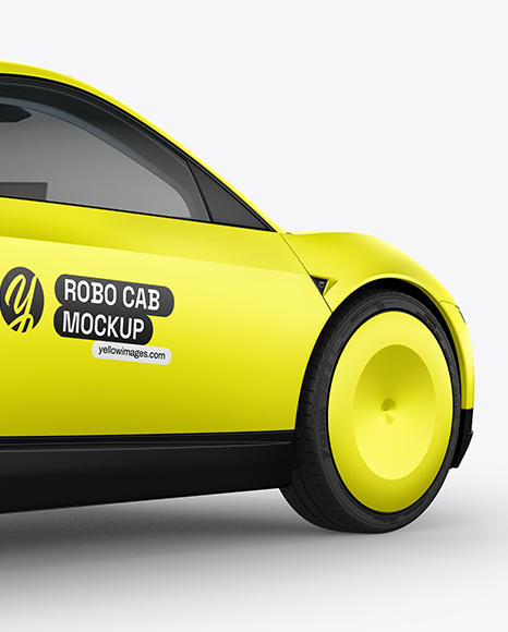 Electric RoboCab Mockup - Back Half Side View