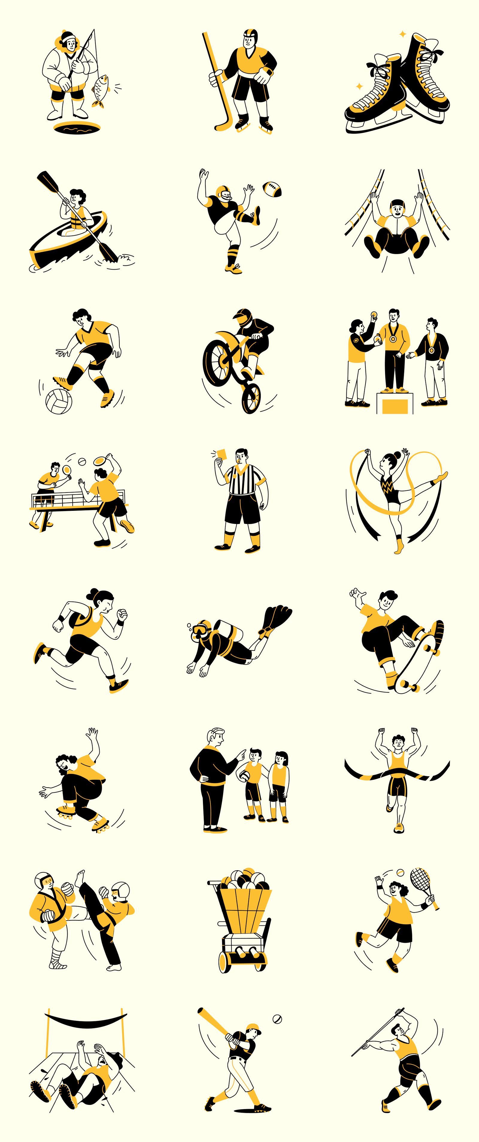 Sports Drawing Illustration Set