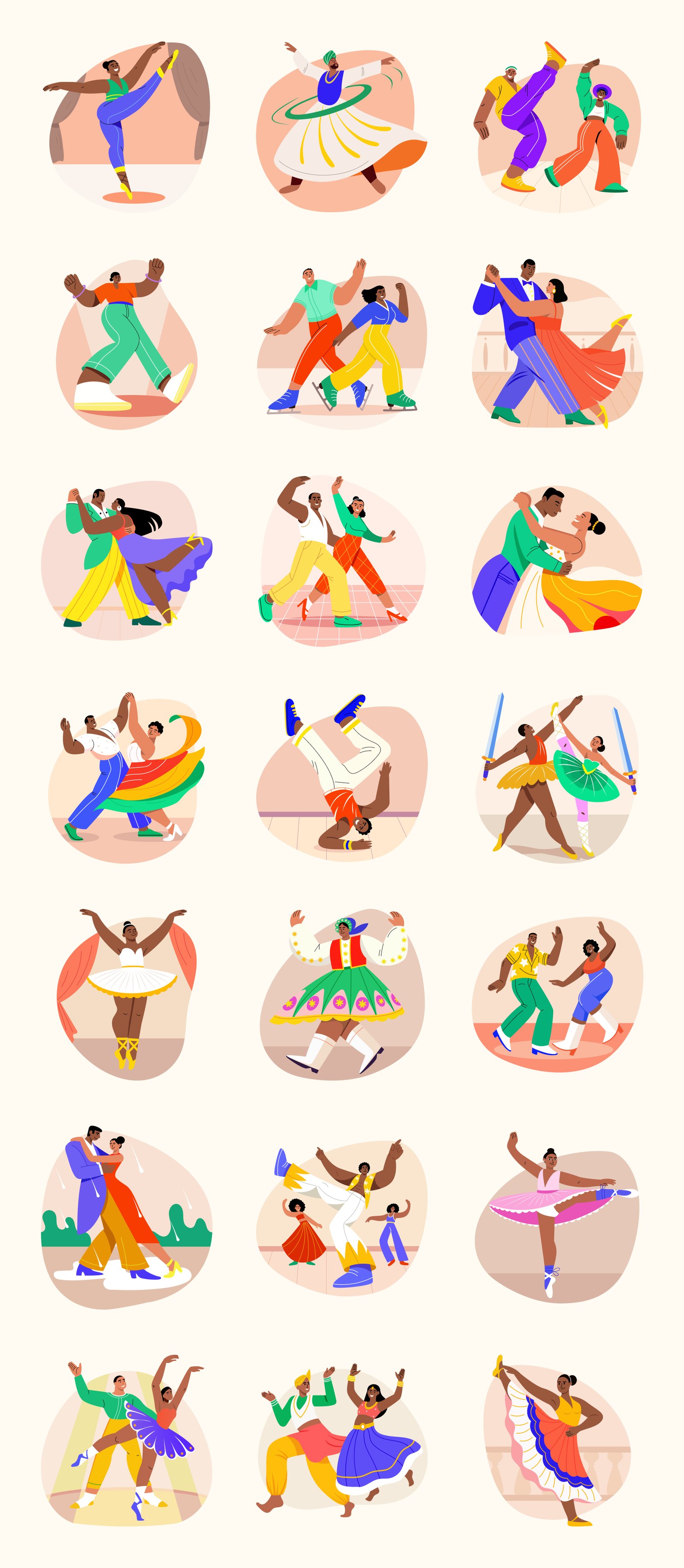 Dance Vector Illustration Set