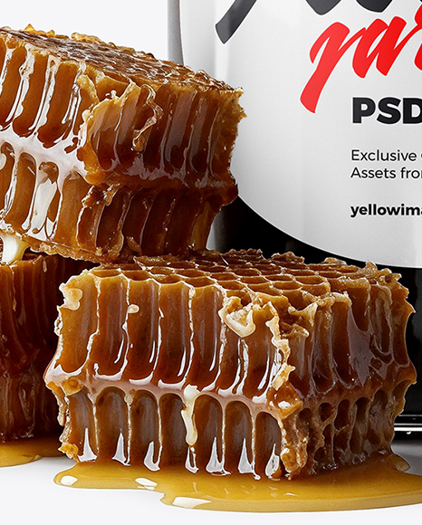 Glass Jar with Tulip Poplar Honey Mockup