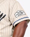 Black Man Wearing a Full Baseball Kit Mockup