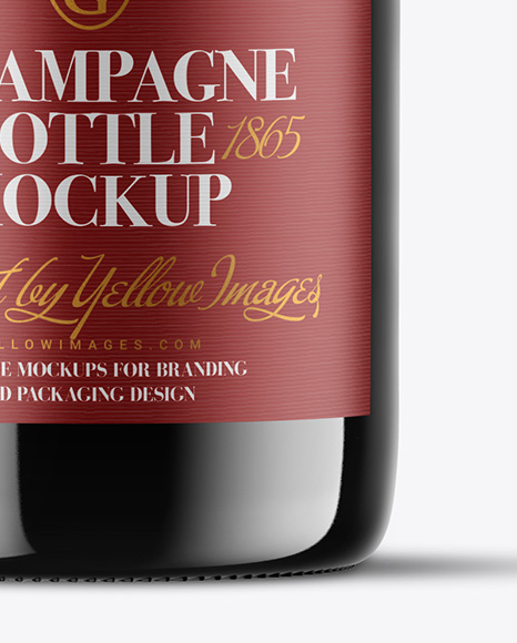 Dark Glass Champagne Bottle Mockup