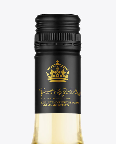 Clear Glass White Wine Bottle Mockup