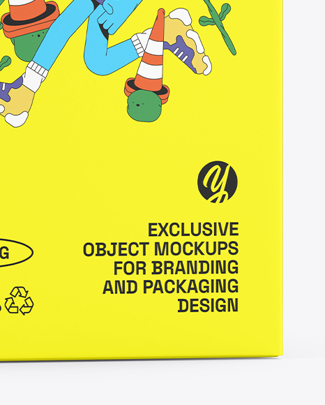 Paper Box Mockup – Half Side View