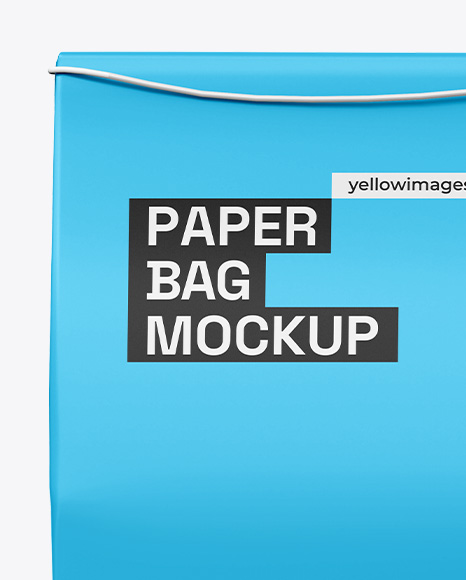 Paper Bag with Label Mockup – Front View