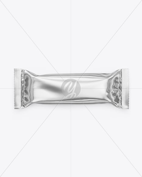 Glossy Metallic Snack Package Mockup