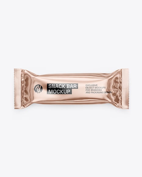 Glossy Metallic Snack Package Mockup - Cookie packaging mockup