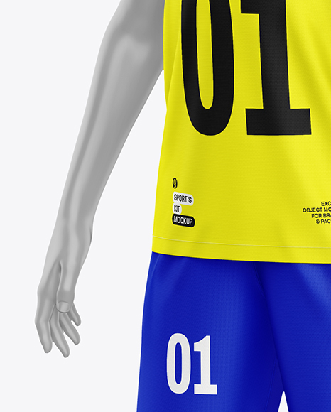 Kids Soccer Kit w/ Mannequin Mockup - Half Side View