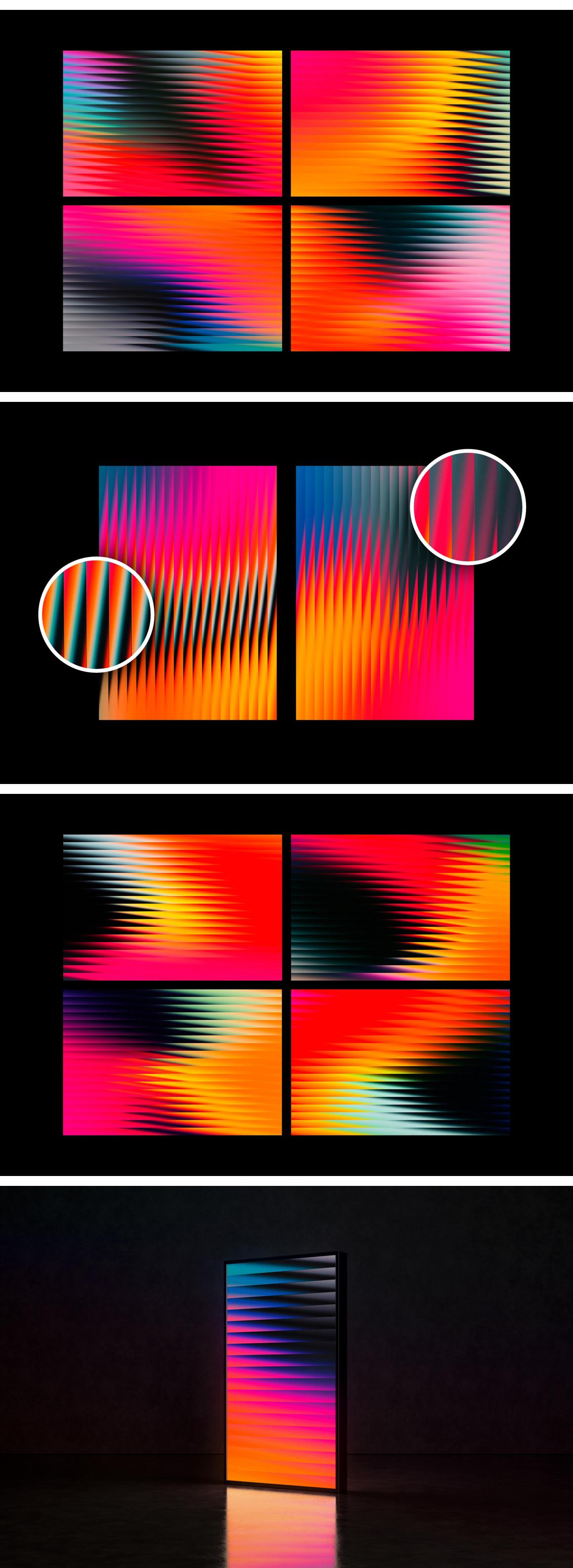 Vibrant Slatted Gradient Glass Backgrounds