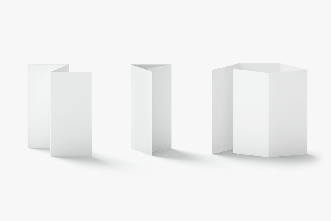 White 12 Flyers and Booklets Set - fold leaflet brochure 3D Model on ...
