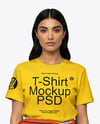Woman Wearing T-Shirt with Fanny Pack Mockup