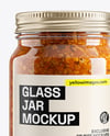 Clear Glass Jar with Meat Ragu Mockup