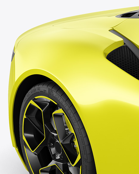 Sport Car Mockup - Front Half Side View