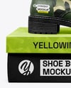 Women's Combat Boot on Shoe Box Mockup
