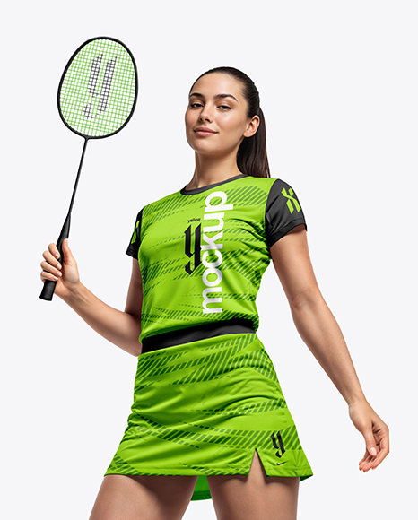 Woman Wearing Badminton Uniform Mockup - Sport Kit mockups