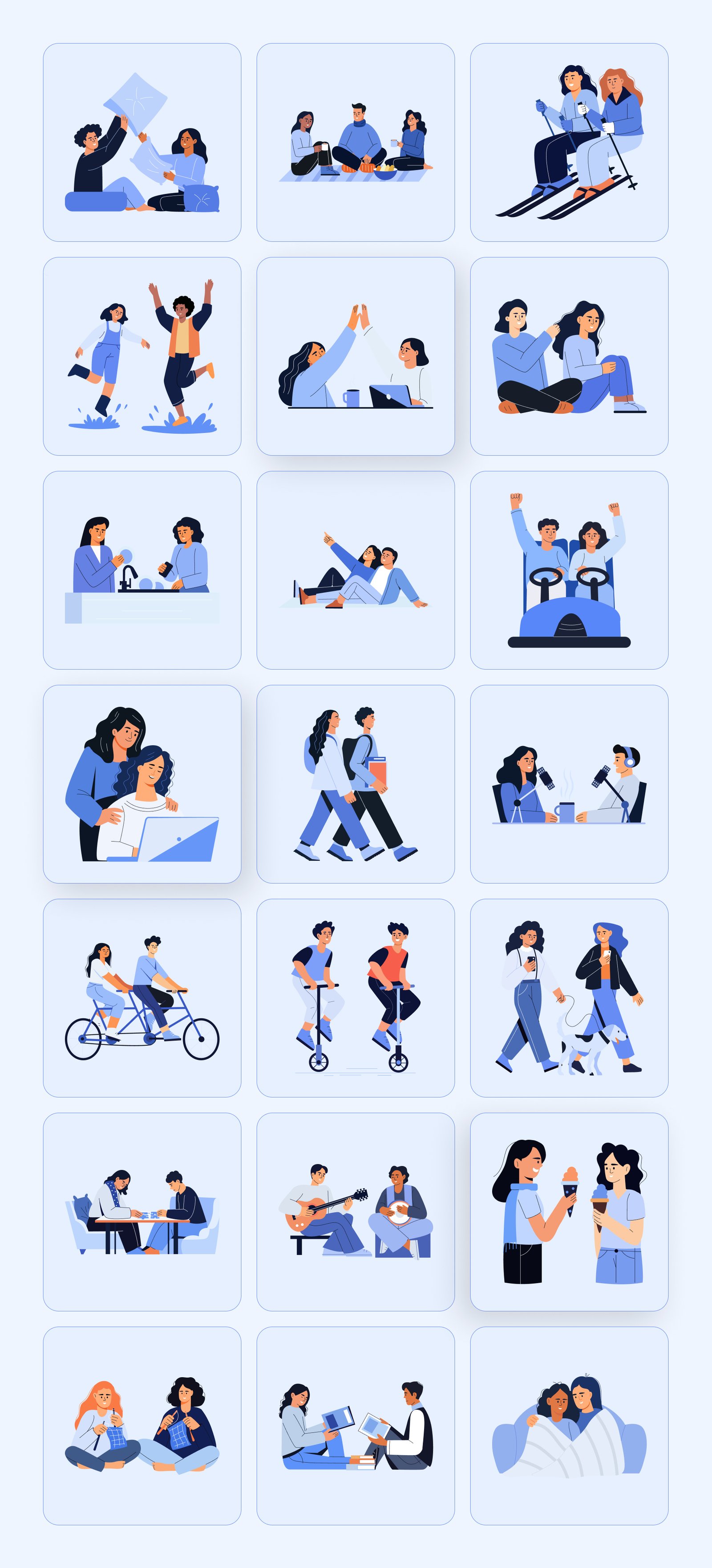 Friends Illustration Art Set