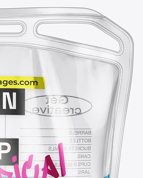 Clear Plastic Infusion Bag Mockup