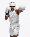 Afro-American Man Wearing Full Boxing Kit Mockup