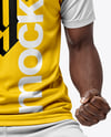 Afro-American Man Wearing Raglan Soccer Jersey and Shorts Mockup