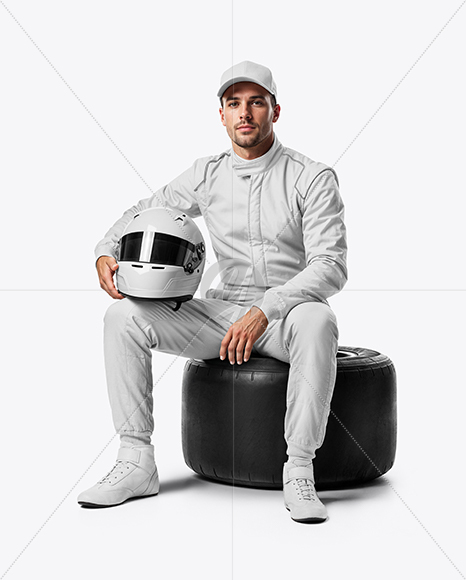 Man Wearing Racing Kit Mockup