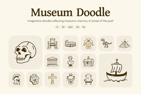 Doodle Museum Icon Set - Graphics