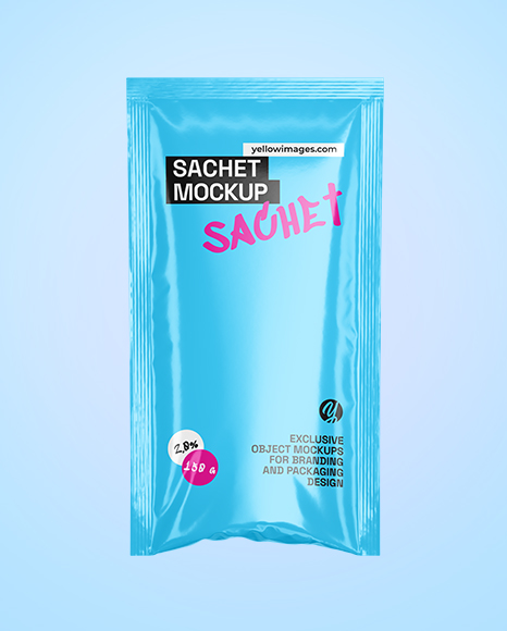 Glossy Sachet Mockup