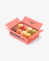 Opened Box With Macarons Mockup