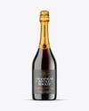Green Glass Red Champagne Bottle Mockup