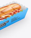 Paper Tray with Sandwich in Paper Sleeve Mockup