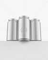 Three Glossy Metallic Cans Mockup