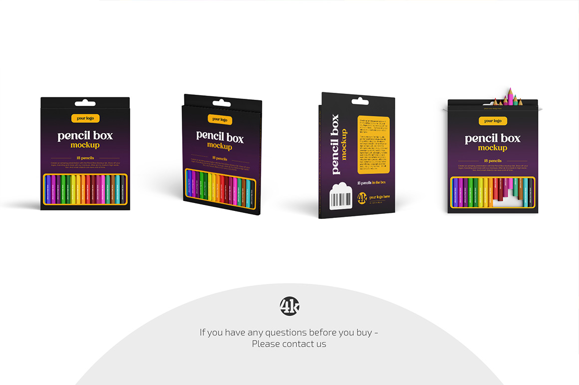 Pencil Box Mockup Set