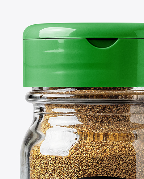 Clear Glass Jar with Ground Cumin Mockup