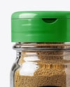 Clear Glass Jar with Ground Cumin Mockup