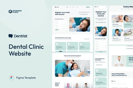 Dentrist - Dental Clinic Website UI Figma Template - UI Kits & UX Wireframes